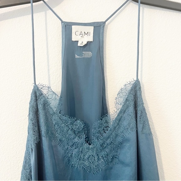Cami NYC SILK RACERBACK CAMISOLE IN CALYPSO Blue Size Small S - Picture 4 of 7